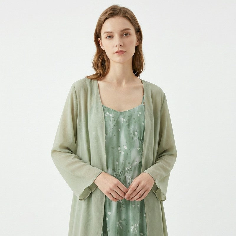 Ensemble jupe deux pièces à motif floral sauge - image 7