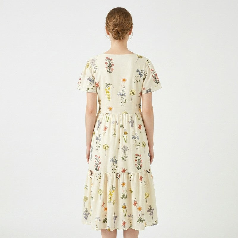 Robe maxi boutonnée sur le devant à motif botanique - image 8