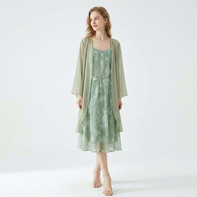 Ensemble jupe deux pièces à motif floral sauge - image 9