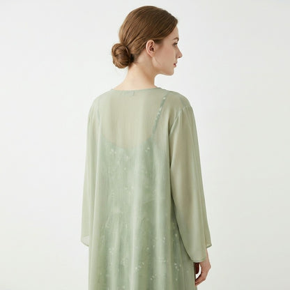 Ensemble jupe deux pièces à motif floral sauge - image 10