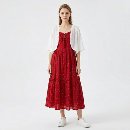 Ensemble deux pièces robe à pois romantique - image 3