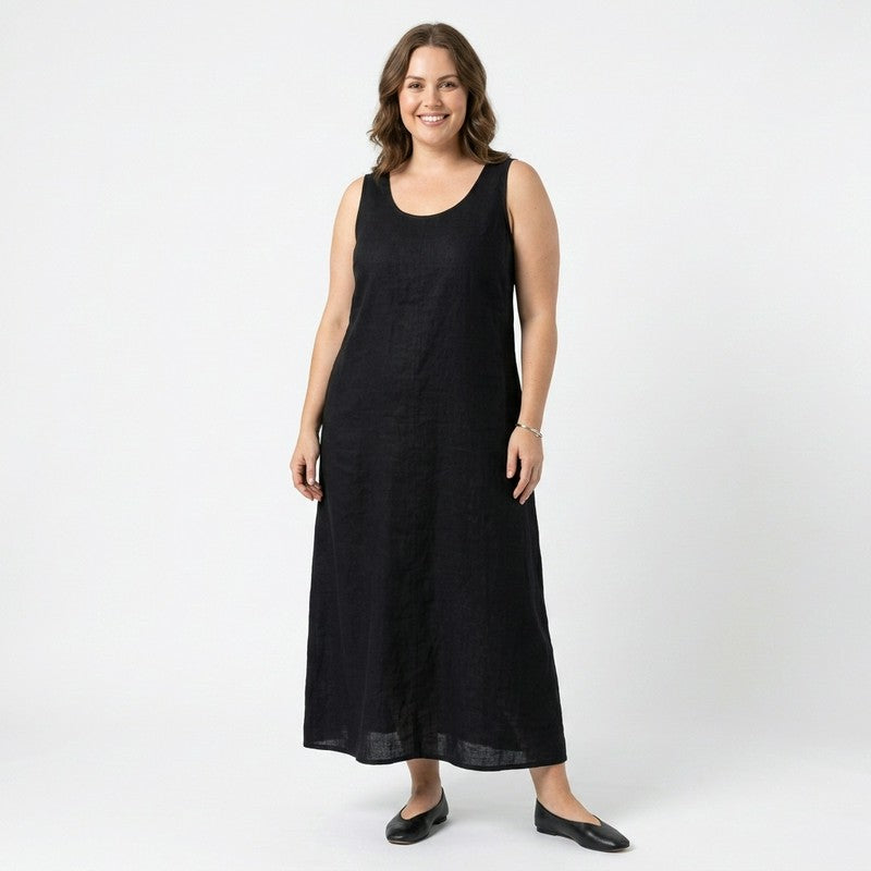 Robe midi décontractée sans manches en coton - image 3