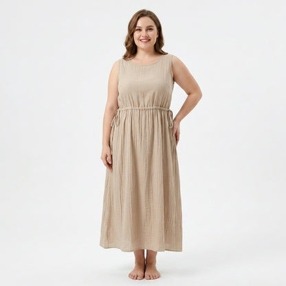 Robe midi à cordon en ramie lyocell - image 6