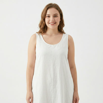 Robe midi décontractée sans manches en coton - image 8