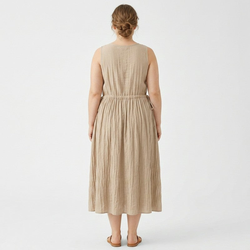 Robe midi à cordon en ramie lyocell - image 7