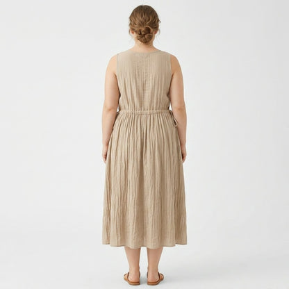 Robe midi à cordon en ramie lyocell - image 7