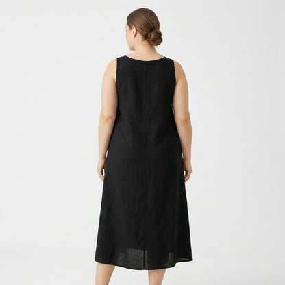 Robe midi décontractée sans manches en coton - image 4