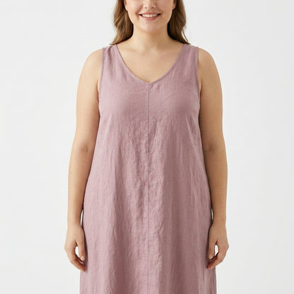 Robe midi décontractée sans manches en coton - image 10