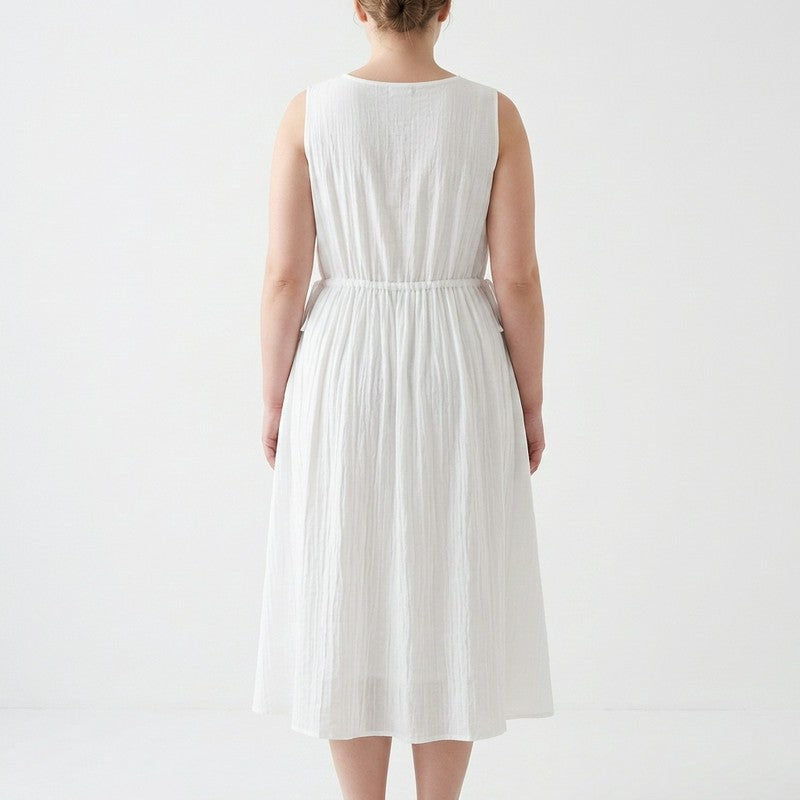 Robe midi à cordon en ramie lyocell - image 2