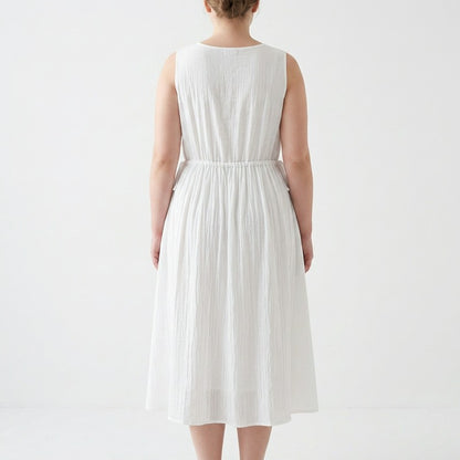 Robe midi à cordon en ramie lyocell - image 2
