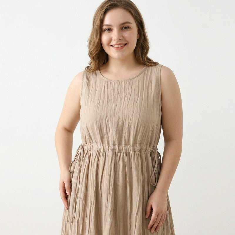 Robe midi à cordon en ramie lyocell - image 8