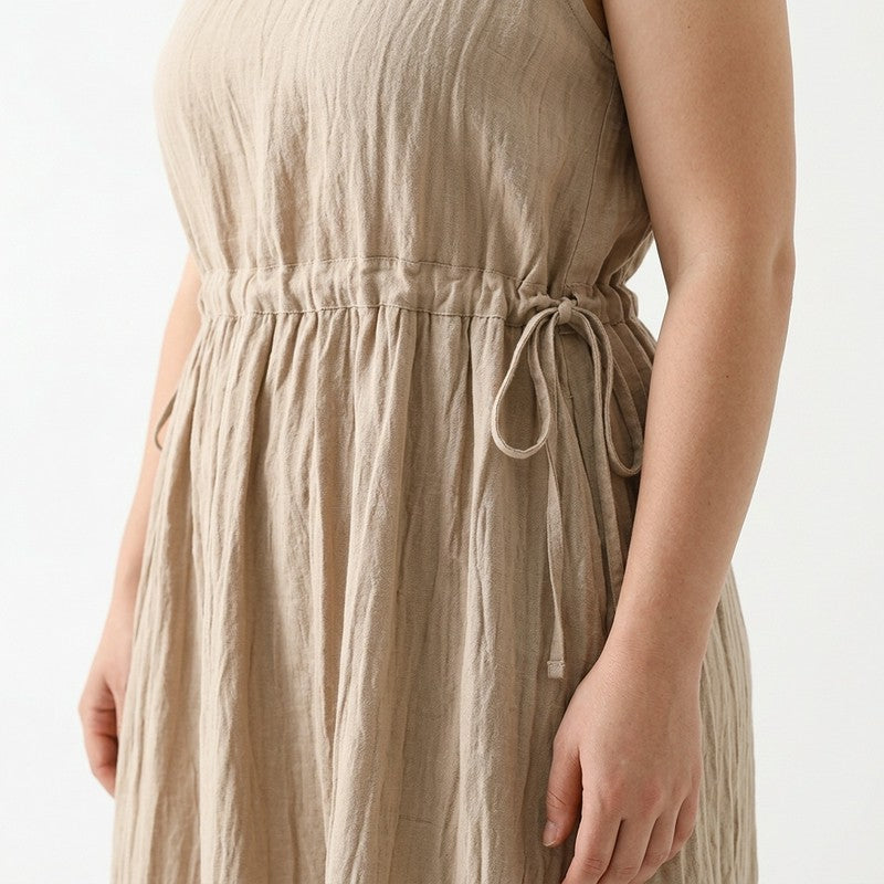Robe midi à cordon en ramie lyocell - image 9