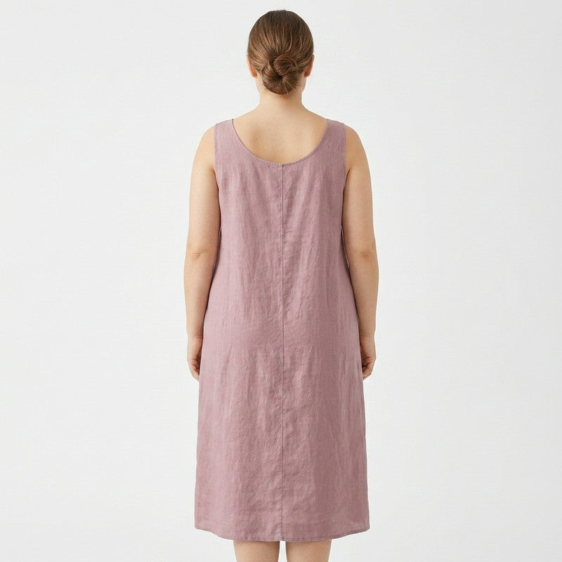 Robe midi décontractée sans manches en coton - image 11