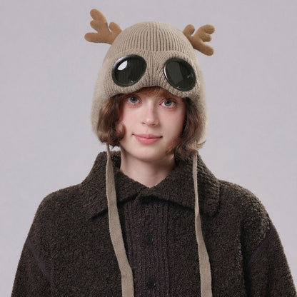 Lunettes de protection en bois de cerf, bonnet aviateur - image 2