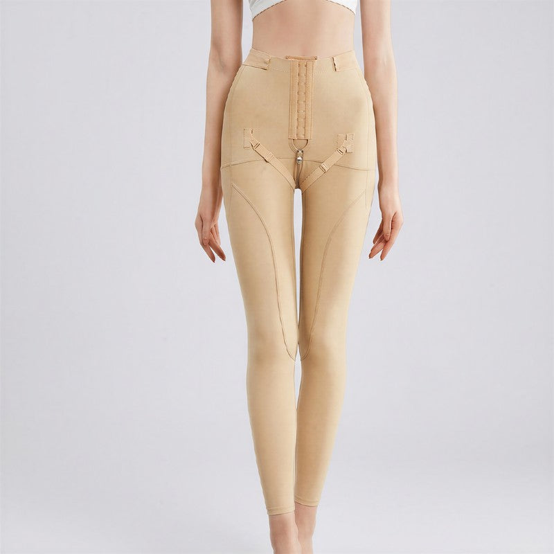 Pantalon gainant taille haute à double fermeture éclair ajustable - Nu - 3XL - image 0