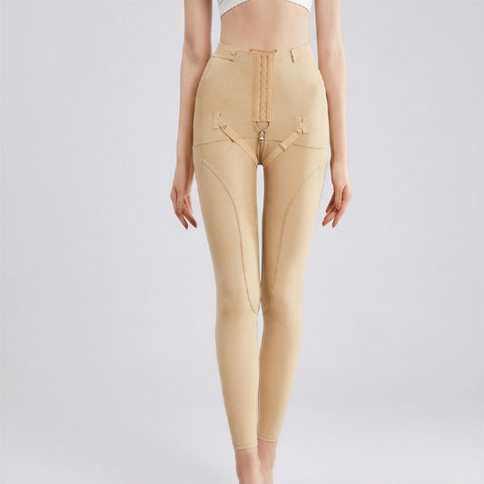 Pantalon gainant taille haute à double fermeture éclair ajustable - Nu - 3XL - image 0