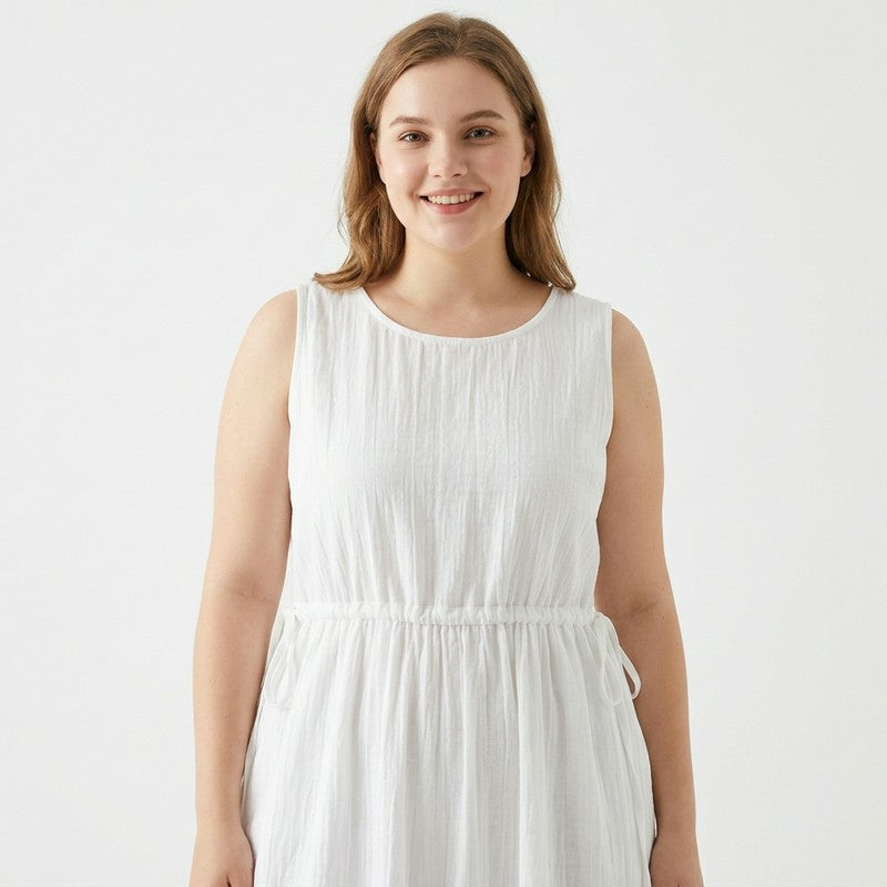 Robe midi à cordon en ramie lyocell - image 3