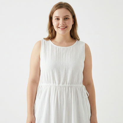 Robe midi à cordon en ramie lyocell - image 3
