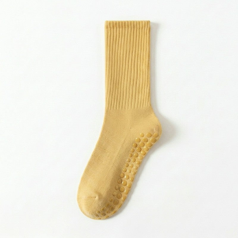 Chaussettes de yoga en mélange de coton côtelé doux (4 paires) - Jaune - 40(US2-7) - image 6