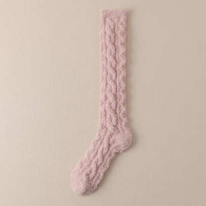 Chaussettes hautes thermiques en polaire corail Plusock (5 paires) - Rose clair - Convient à 220 lb - image 12