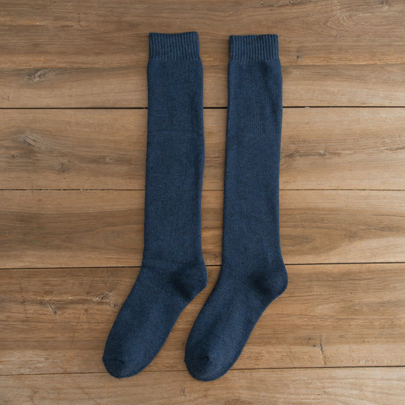 Chaussettes thermiques épaisses montantes jusqu'aux genoux (5 paires) - Bleu marine - EU39-45 (US6-11) - image 8