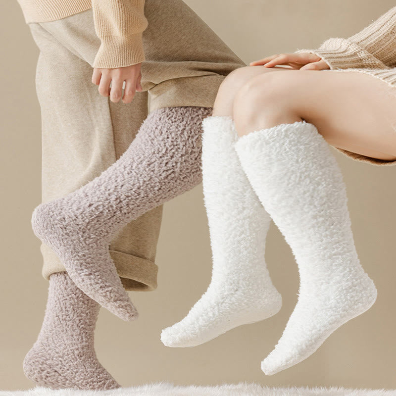 Chaussettes hautes en peluche épaisse grande taille (5 paires) - image 2