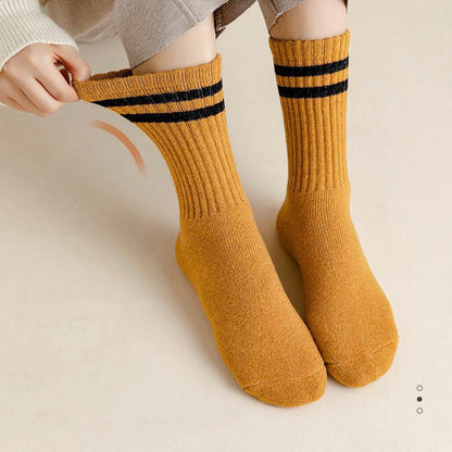 Chaussettes courtes rayées en laine chaude Plusock (5 paires) - image 1