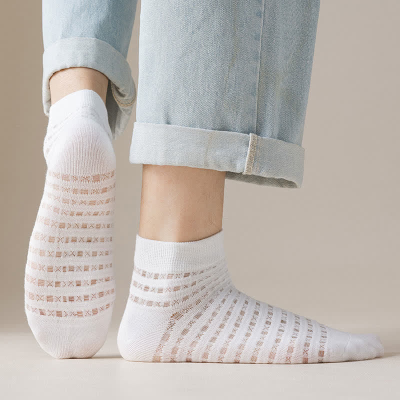 Chaussettes basses en maille ajourée (7 paires) - image 4