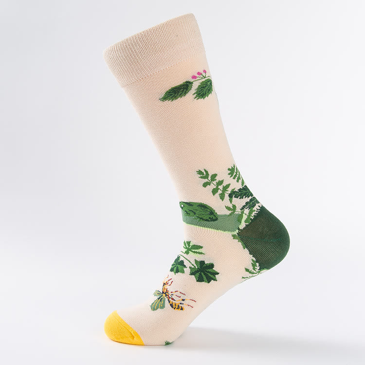 Chaussettes mi-mollet à motif tulipe et colombe grande taille (6 paires) - image 6