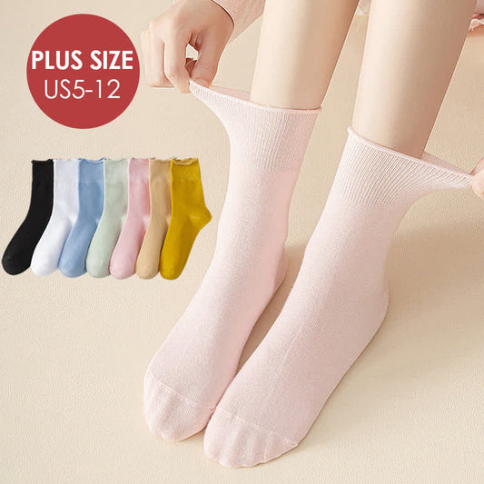 Chaussettes élastiques unies quart de tour (6 paires) - image 0