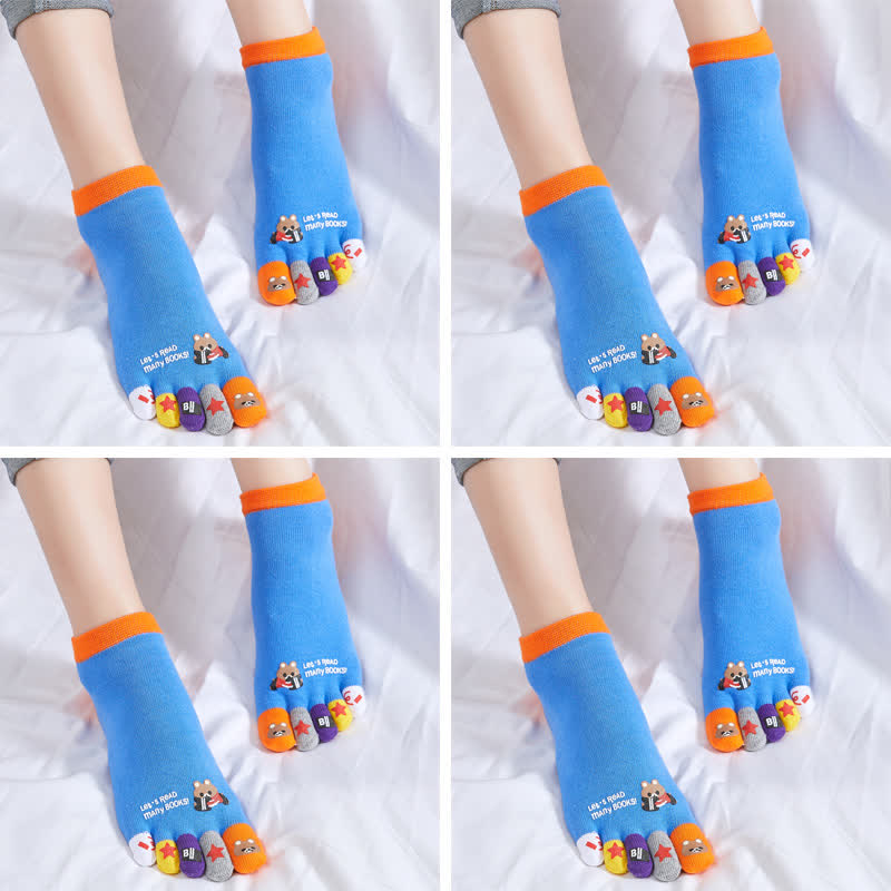 Chaussettes Plusock à motifs amusants (4 paires) - Cheville - Bleu - EU40-45 (US7-10) - image 19