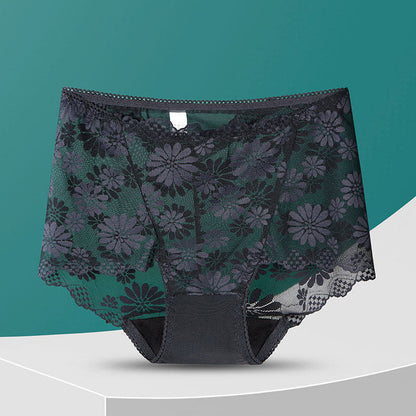 Culotte taille haute en dentelle florale (5 paires) - Noir - 4XL - image 13