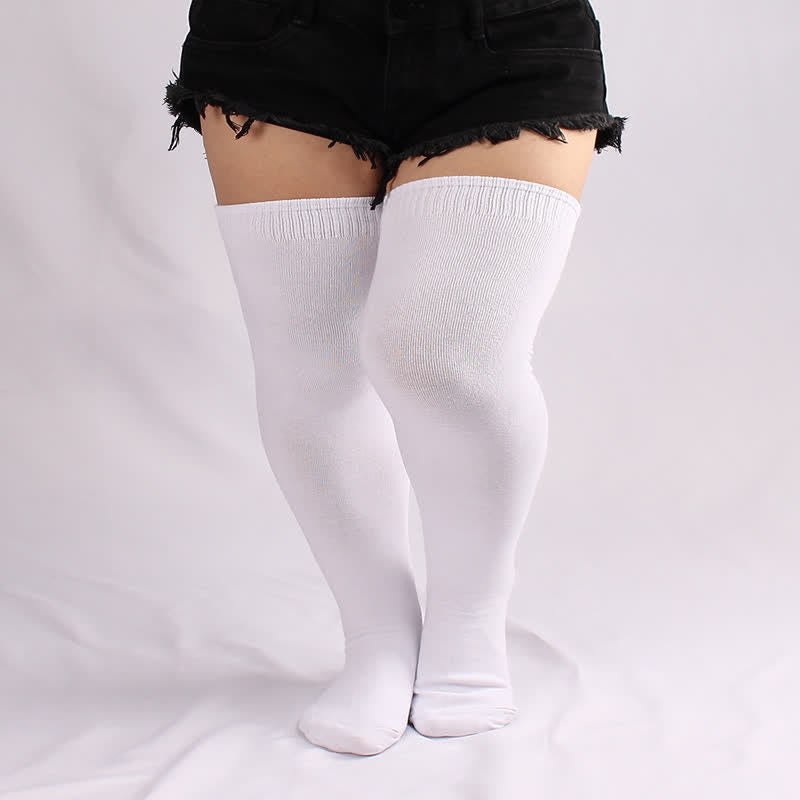 Chaussettes hautes en coton blanc grande taille