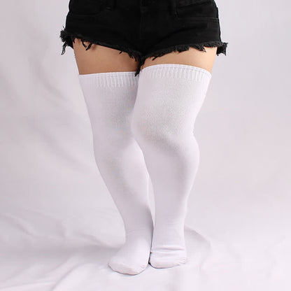 Chaussettes hautes en coton blanc grande taille