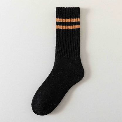 Chaussettes rayées chaudes en laine (5 paires) - Noir - EU36-44 (US3-10) - image 7