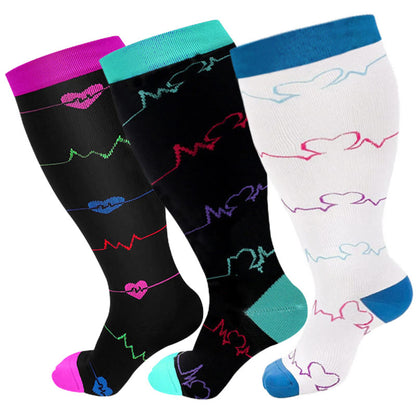 Chaussettes de compression grande taille à motif électrocardiogramme (3 paires) - image 8