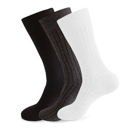 Chaussettes rayées unies (3 paires) - Noir, gris foncé et blanc - EU46-50 (US12-15) - image 2
