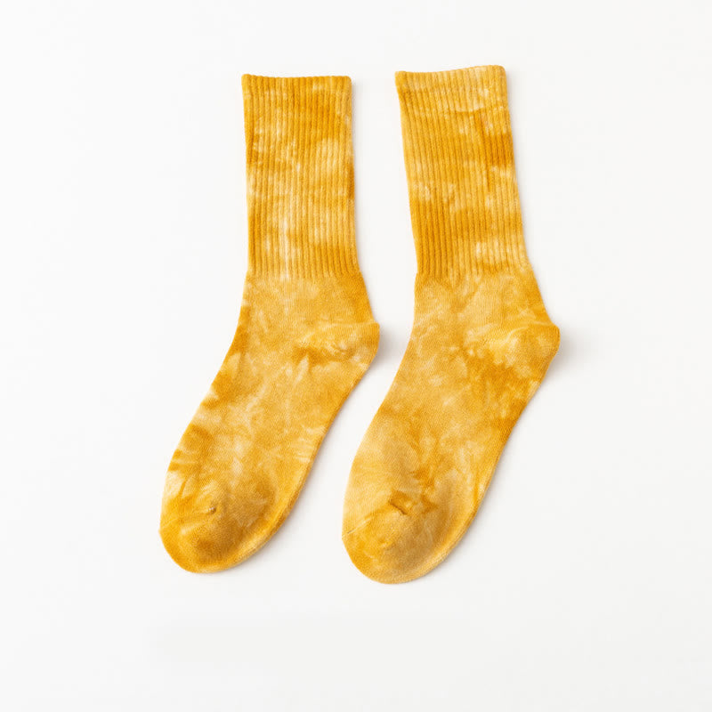 Chaussettes mi-mollet tie-dye grande taille (5 paires)