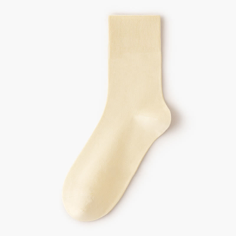 Chaussettes hautes élastiques de couleur unie (5 paires)