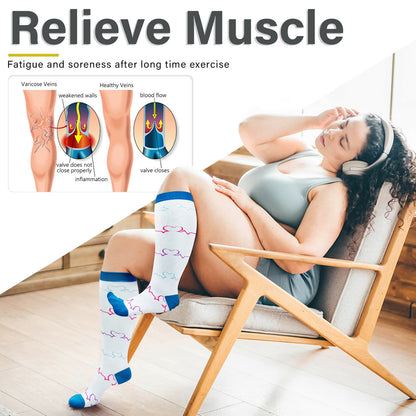 Chaussettes de compression grande taille à motif électrocardiogramme (3 paires)