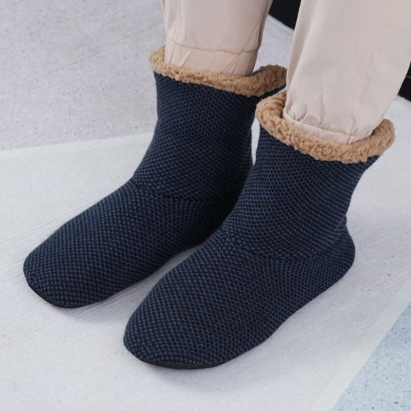 Chaussettes antidérapantes en polaire grande taille (2 paires) - Bleu marine - EU40-43 (US7-9) - image 1