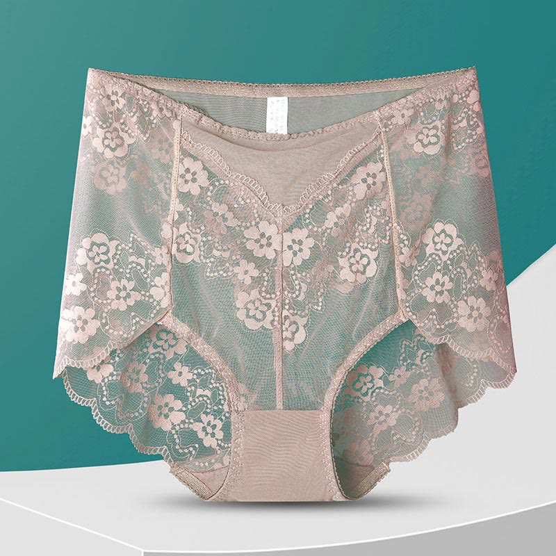 Culotte fleurie taille haute (5 paires) - Kaki - 3XL - image 21