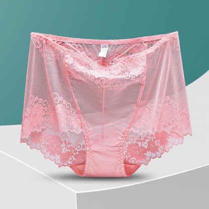 Culotte taille haute en dentelle creuse grande taille (5 paires)