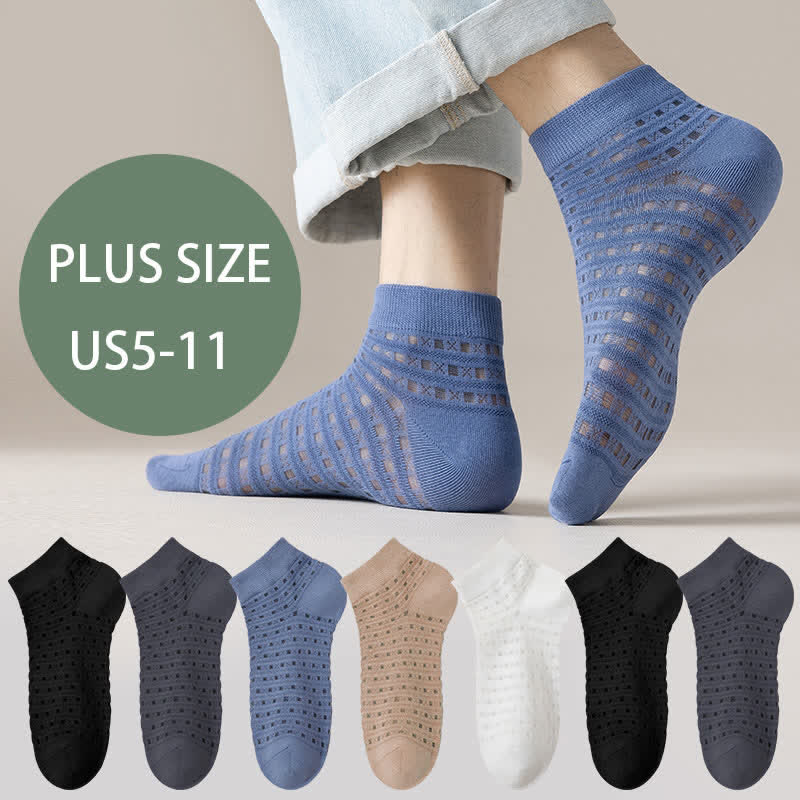 Chaussettes basses en maille ajourée (7 paires) - image 0