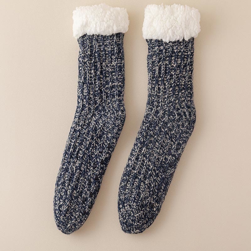 Chaussettes épaisses et confortables en polaire grande taille (2 paires) - Bleu marine - EU36-44 (US3-10) - image 18