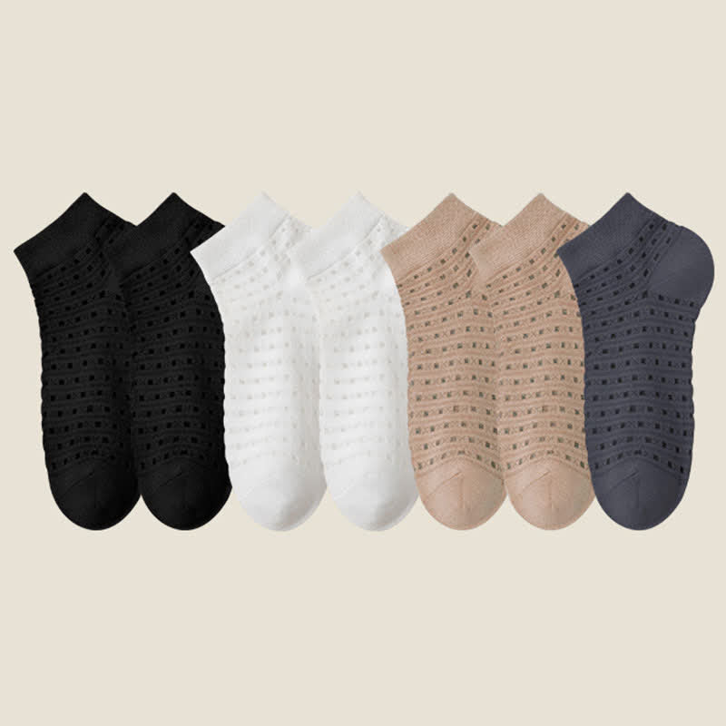 Chaussettes basses en maille ajourée (7 paires) - Noir*2+Blanc*2+Kaki*2+Gris foncé*1 - EU38-44 (US5-11) - image 19