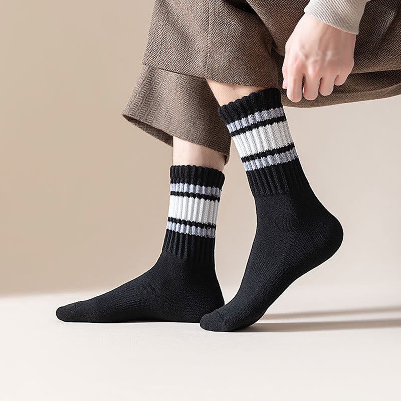 Chaussettes hautes à rayures épaisses grandes tailles (7 paires) - image 2