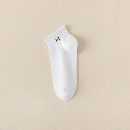 Chaussettes cheville en coton uni (5 paires) - EU44-50 (US10-15) - Blanc - image 3