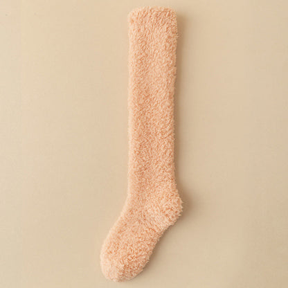 Chaussettes hautes en peluche épaisse grande taille (5 paires) - Orange - EU36-43(US3-9) - image 14
