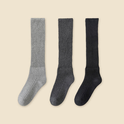 Chaussettes souples élégantes de couleur unie (3 paires) - Gris + Gris foncé + Noir - EU36-40 (US3-7) - image 22